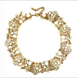 Eye Candy La White rhinestone statement necklace